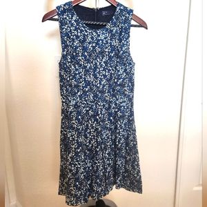 Gap Sleeveless Flower Printed Dress - Blue/White